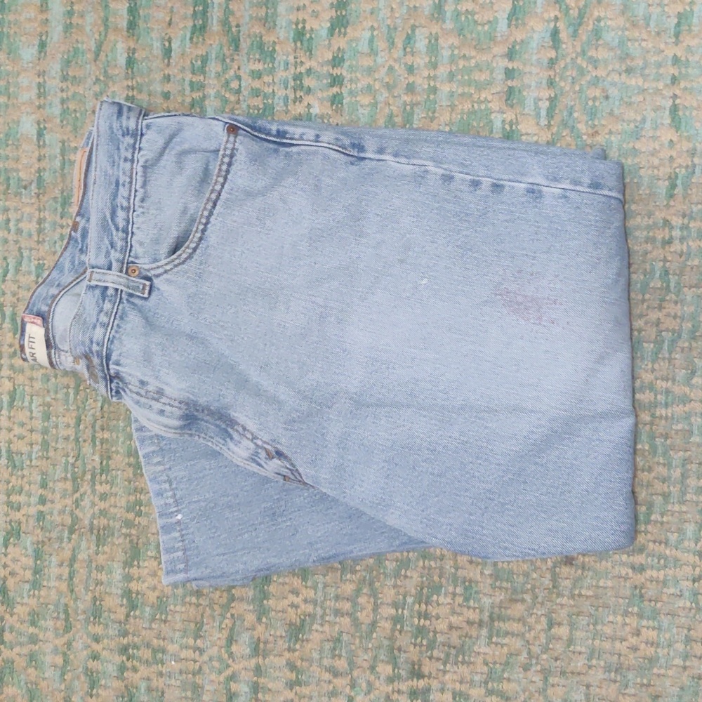 Levi's Light Blue 505 Regular Fit Jeans - Cropped From Original Length